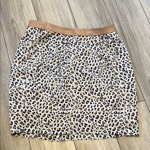 Supertrash Animal Print Pencil Skirt with Tan Waistband